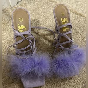 Brand New Purple Feather Heels